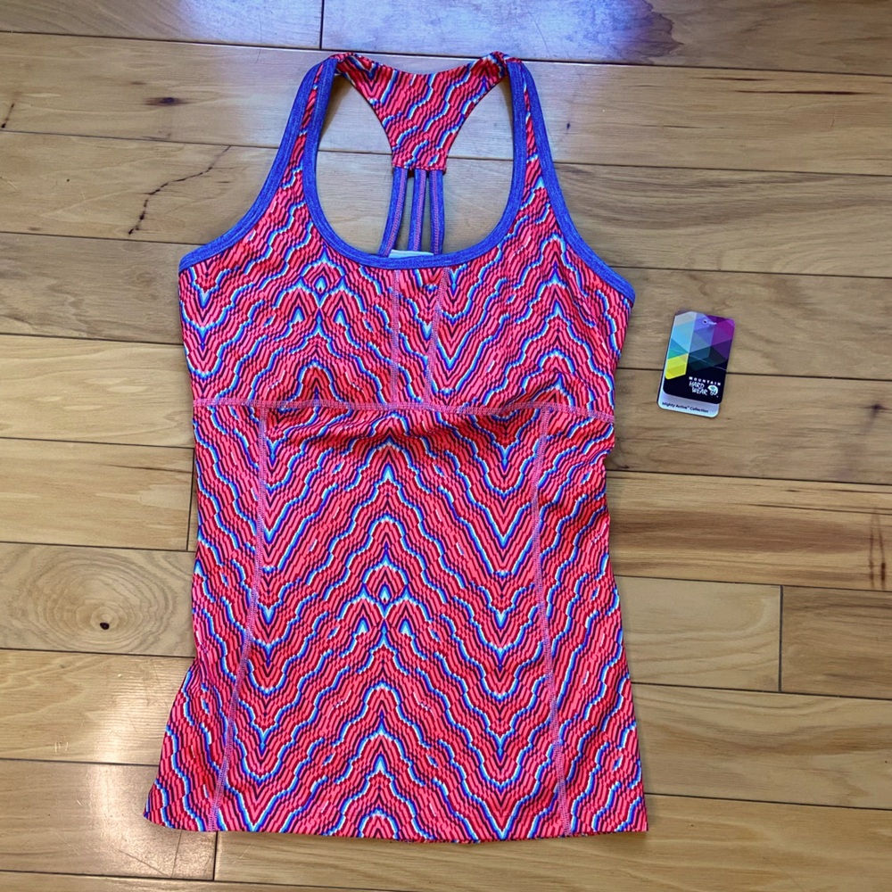 Mountain Hardwear Mighty Tank Top Sz S Shelf Bra‎ Workout Running Racerback - Picture 2 of 9